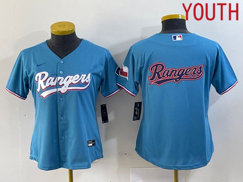 Youth Texas Rangers Blank Blue Game Nike 2024 MLB Jersey style 5